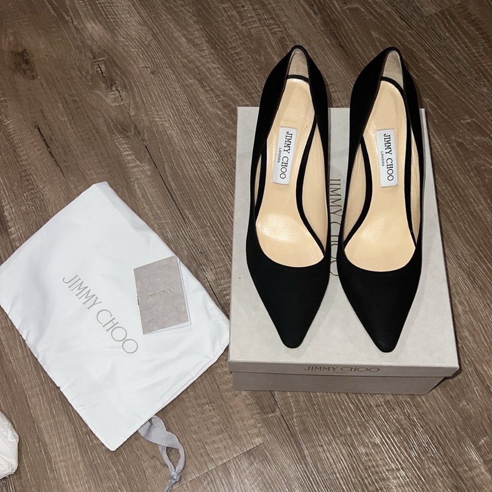 Jimmy Choo Romy 85 Black Suede Pump